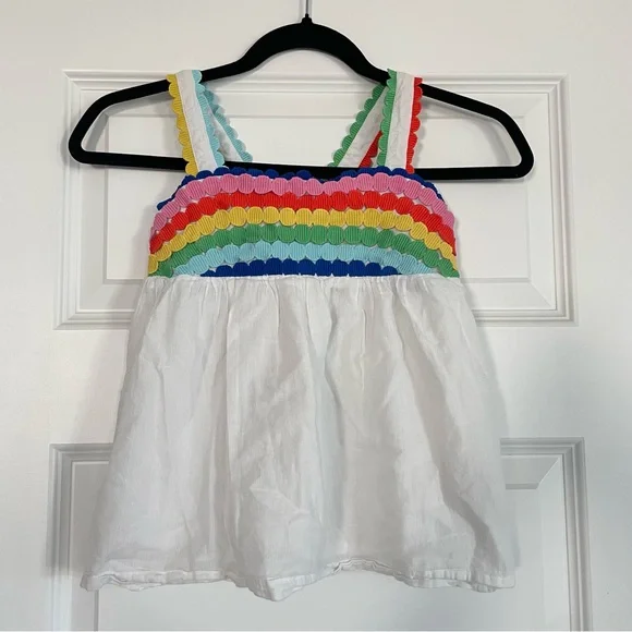 Mini Boden Rainbow Striped Cotton Camisole Tank Top - Picture 1 of 7